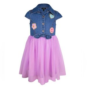 Zunie Denim and Purple Tulle Dress